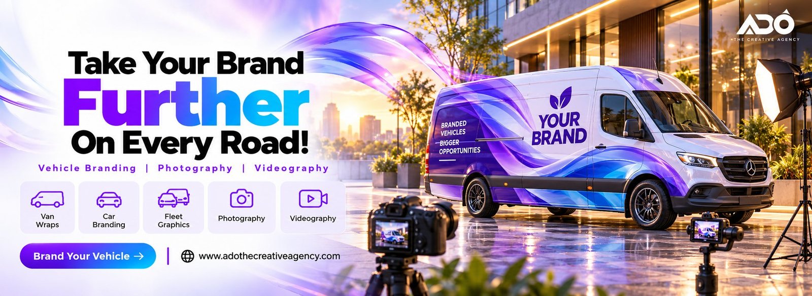 Take your brand further – vehicle branding, photography and videography by ADO
