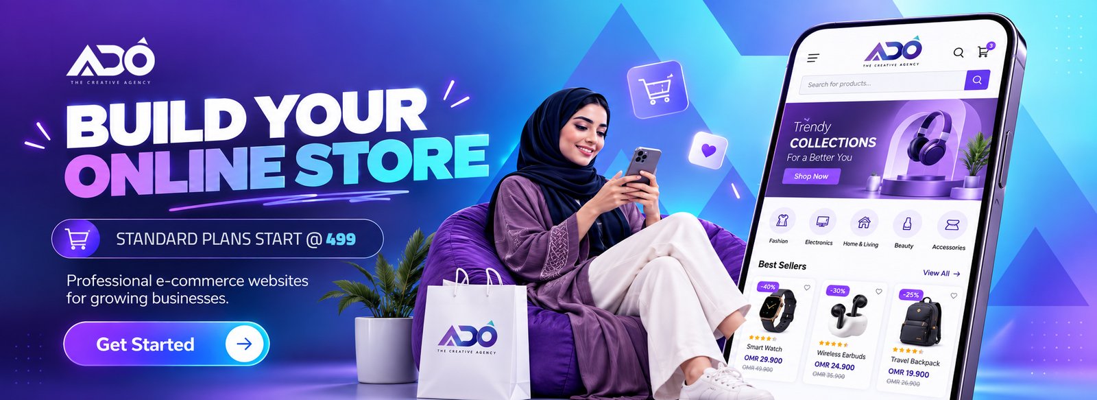 Build your online store with ADO The Creative Agency - e-commerce websites in Oman and the GCC