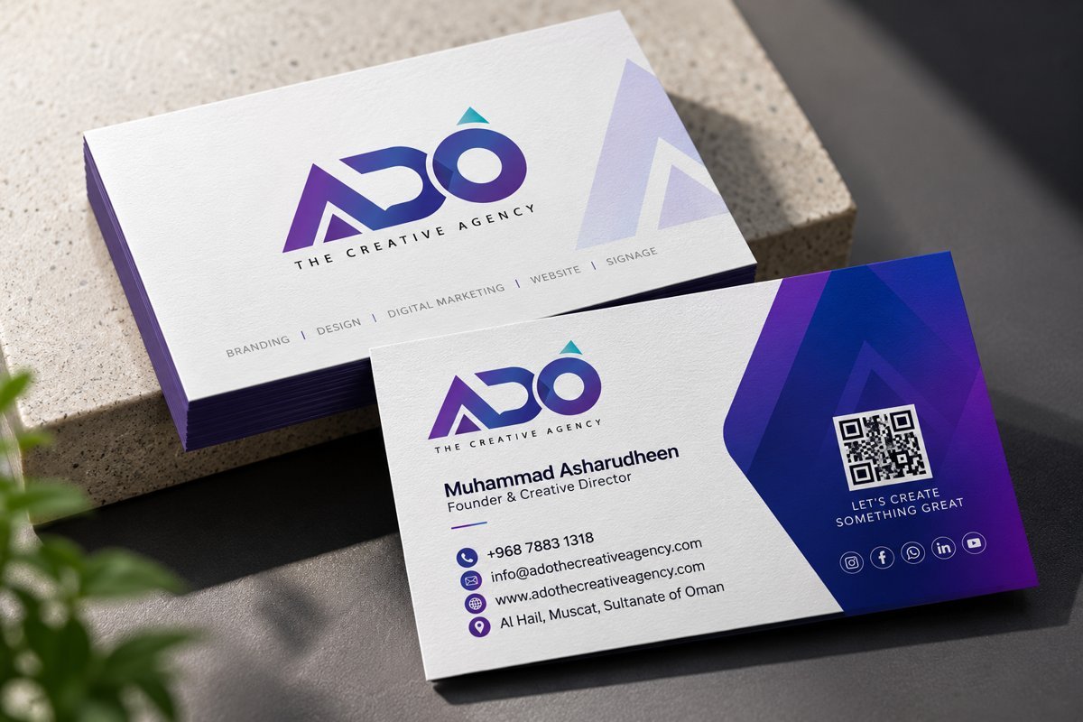 Business card printing in Oman - ADO The Creative Agency