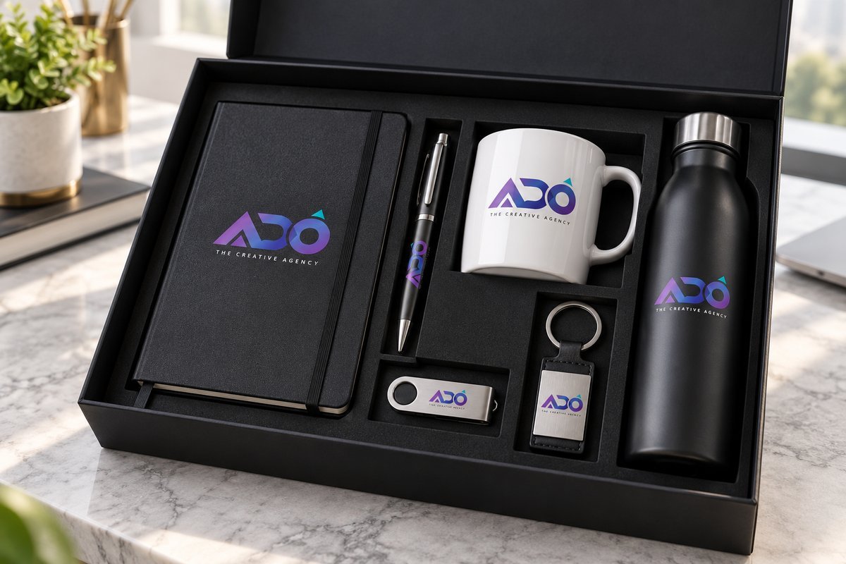 Branded corporate gift sets in Oman - ADO The Creative Agency