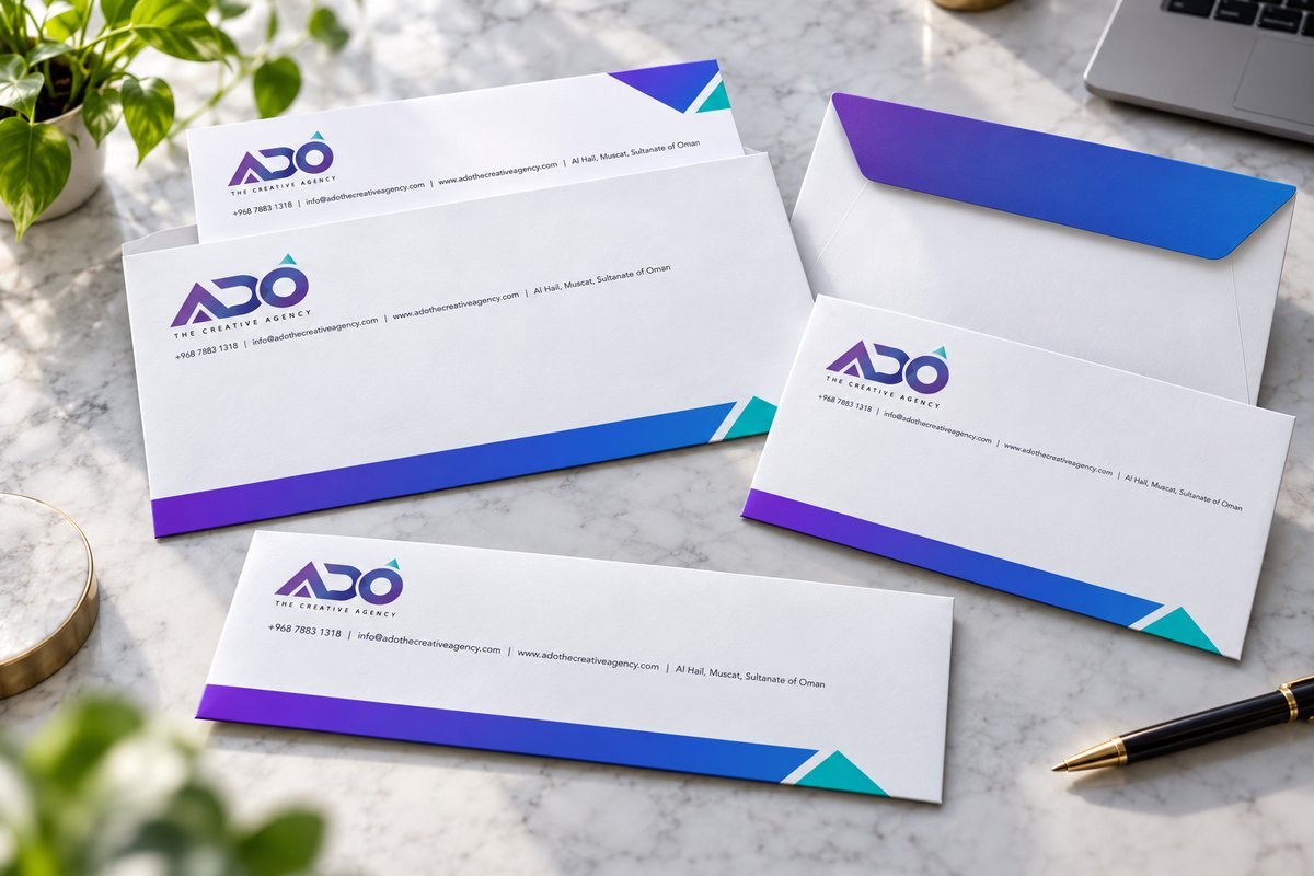 Envelope printing in Oman - ADO The Creative Agency